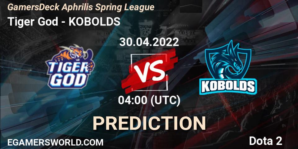 Tiger God - KOBOLDS: Maç tahminleri. 30.04.2022 at 04:19, Dota 2, GamersDeck Aphrilis Spring League