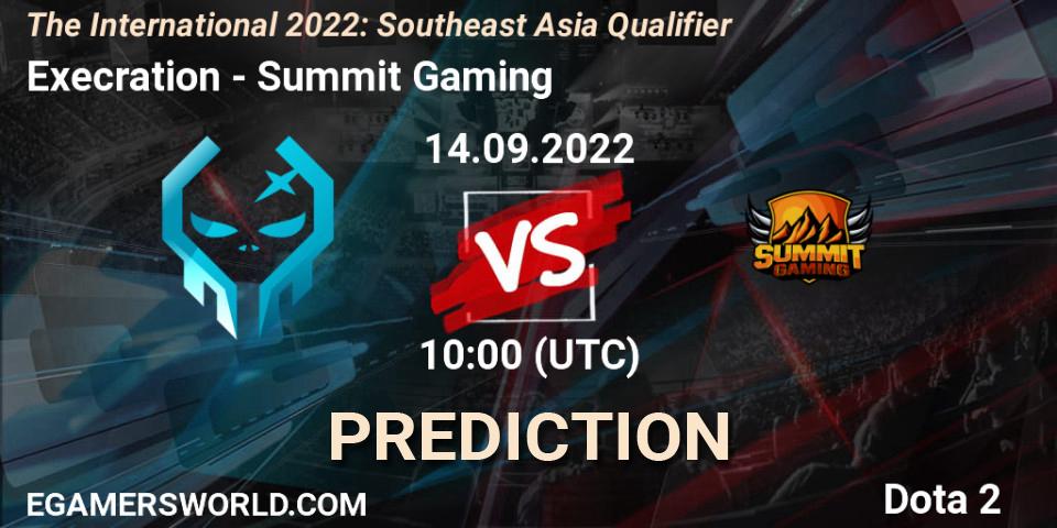 Execration - Summit Gaming: Maç tahminleri. 14.09.22, Dota 2, The International 2022: Southeast Asia Qualifier