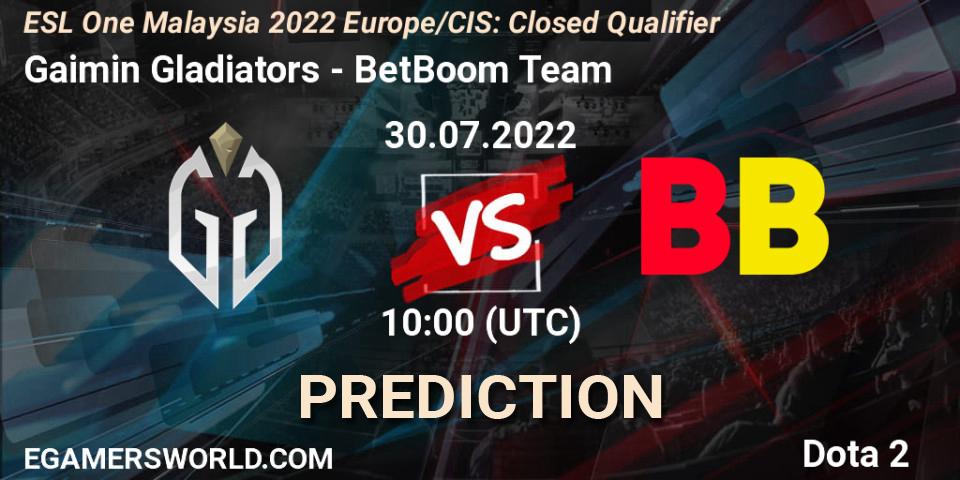 Gaimin Gladiators - BetBoom Team: Maç tahminleri. 30.07.2022 at 10:02, Dota 2, ESL One Malaysia 2022 Europe/CIS: Closed Qualifier