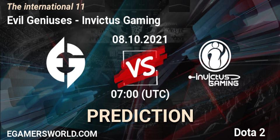 Evil Geniuses - Invictus Gaming: Maç tahminleri. 07.10.21, Dota 2, The Internationa 2021