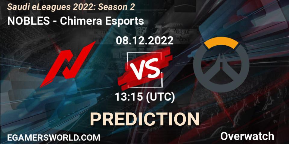 NOBLES - Chimera Esports: Maç tahminleri. 08.12.22, Overwatch, Saudi eLeagues 2022: Season 2
