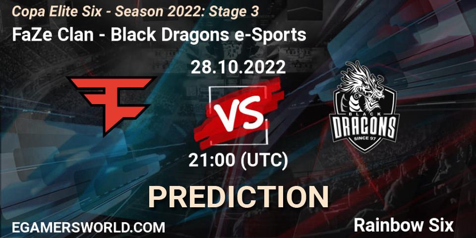 FaZe Clan - Black Dragons e-Sports: Maç tahminleri. 28.10.22, Rainbow Six, Copa Elite Six - Season 2022: Stage 3