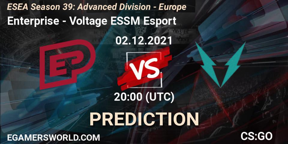 Enterprise - Voltage ESSM Esport: Maç tahminleri. 02.12.2021 at 20:00, Counter-Strike (CS2), ESEA Season 39: Advanced Division - Europe