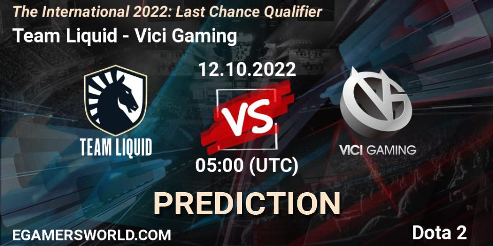 Team Liquid - Vici Gaming: Maç tahminleri. 12.10.22, Dota 2, The International 2022: Last Chance Qualifier