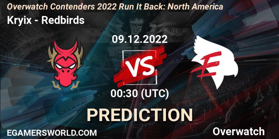 Kryix - Redbirds: Maç tahminleri. 09.12.2022 at 00:30, Overwatch, Overwatch Contenders 2022 Run It Back: North America