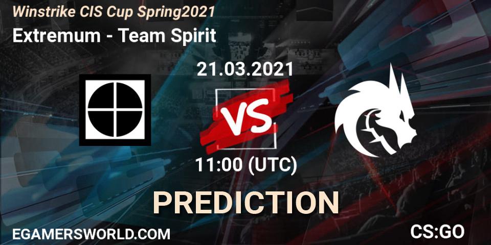 Extremum - Team Spirit: Maç tahminleri. 21.03.2021 at 12:30, Counter-Strike (CS2), Winstrike CIS Cup Spring 2021