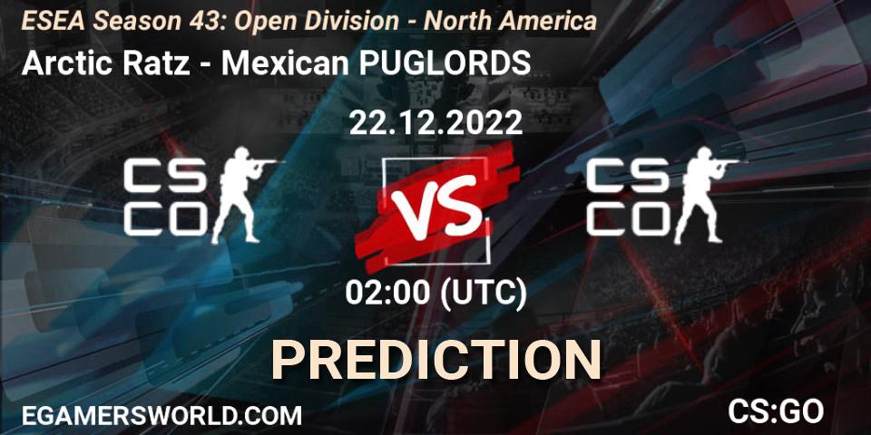 Arctic Ratz - Mexican PUGLORDS: Maç tahminleri. 22.12.2022 at 02:00, Counter-Strike (CS2), ESEA Season 43: Open Division - North America