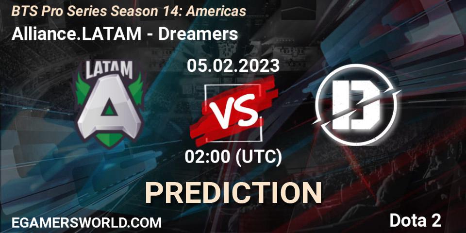 Alliance.LATAM - Dreamers: Maç tahminleri. 05.02.23, Dota 2, BTS Pro Series Season 14: Americas