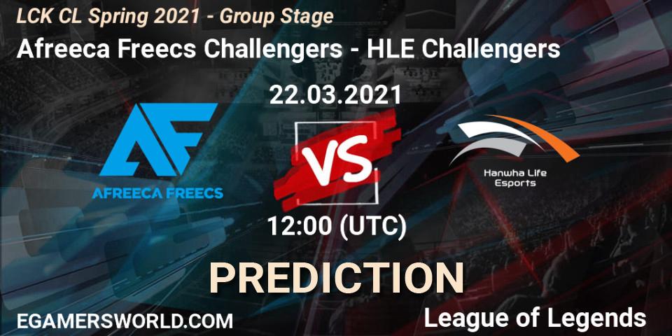 Afreeca Freecs Challengers - HLE Challengers: Maç tahminleri. 22.03.2021 at 12:00, LoL, LCK CL Spring 2021 - Group Stage