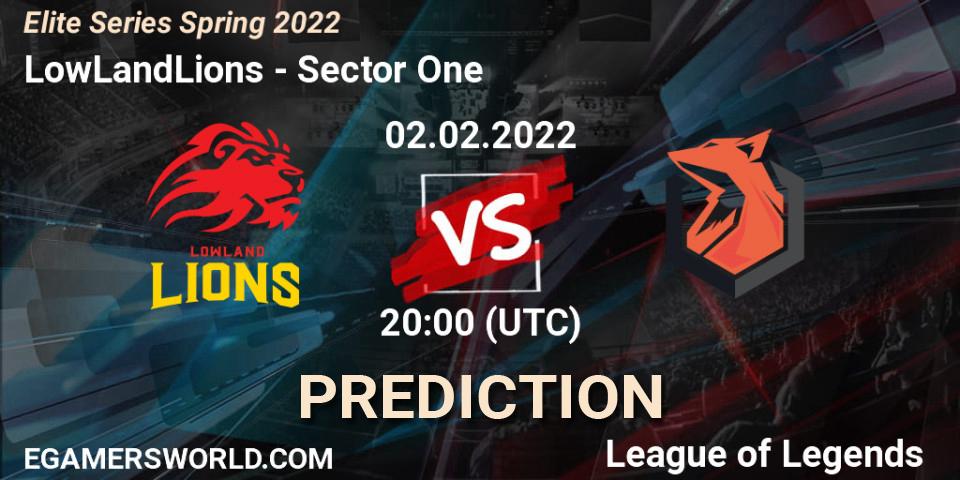 LowLandLions - Sector One: Maç tahminleri. 02.02.2022 at 20:00, LoL, Elite Series Spring 2022