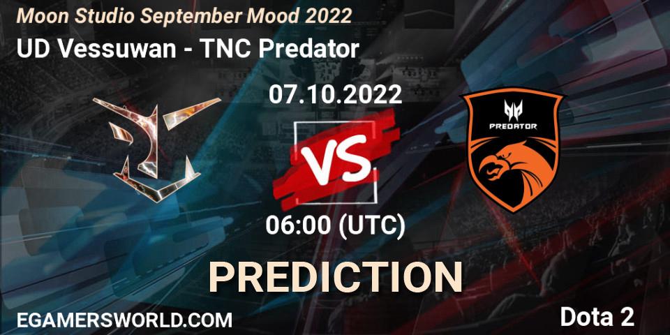 UD Vessuwan - TNC Predator: Maç tahminleri. 07.10.22, Dota 2, Moon Studio September Mood 2022