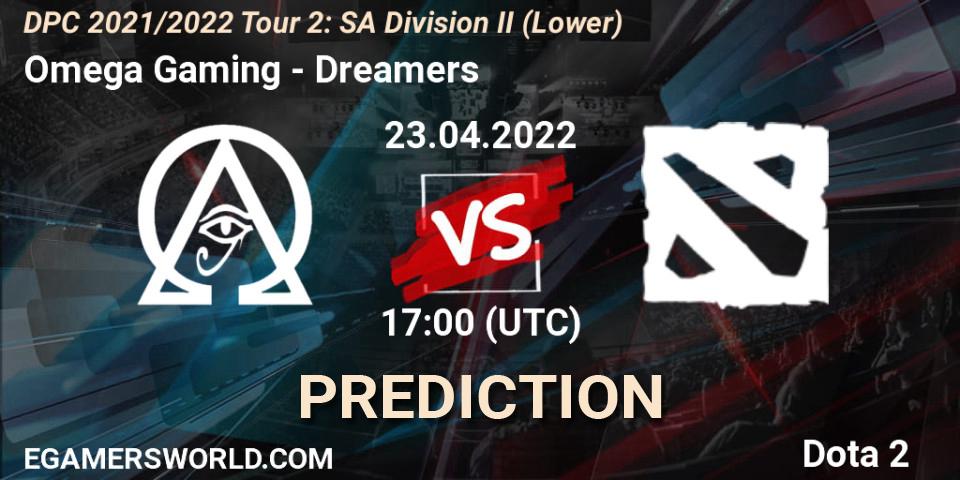 Omega Gaming - Dreamers: Maç tahminleri. 23.04.2022 at 17:38, Dota 2, DPC 2021/2022 Tour 2: SA Division II (Lower)