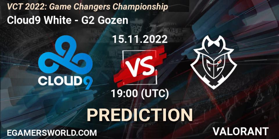 Cloud9 White - G2 Gozen: Maç tahminleri. 15.11.2022 at 19:00, VALORANT, VCT 2022: Game Changers Championship