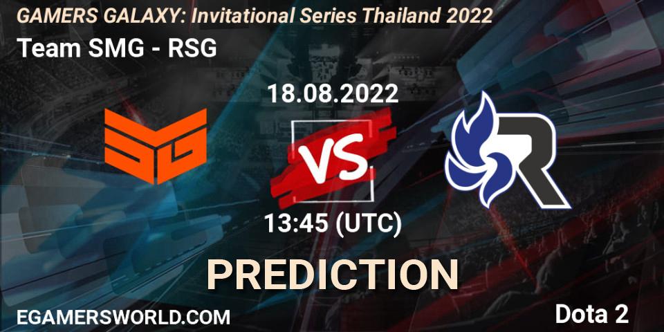 Team SMG - RSG: Maç tahminleri. 18.08.22, Dota 2, GAMERS GALAXY: Invitational Series Thailand 2022