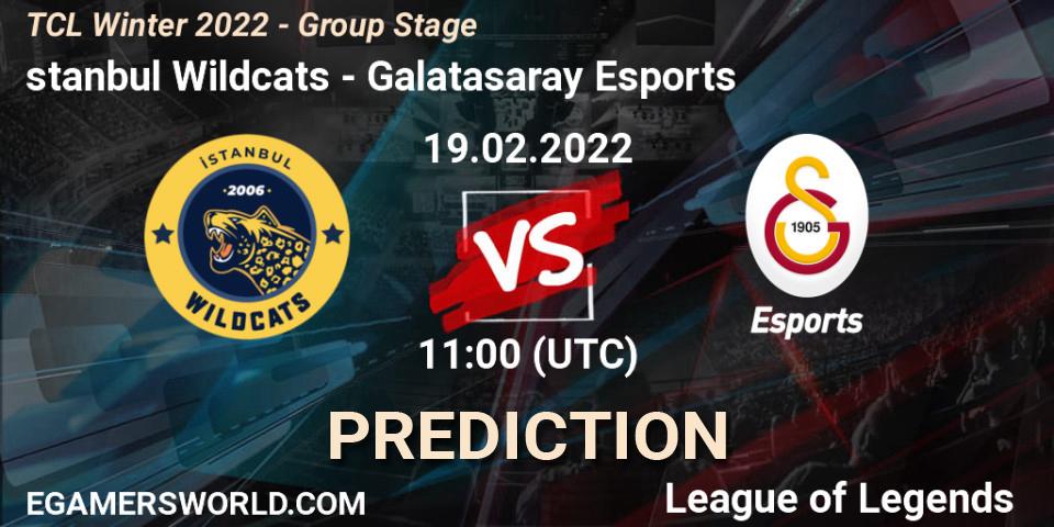İstanbul Wildcats - Galatasaray Esports: Maç tahminleri. 19.02.2022 at 11:00, LoL, TCL Winter 2022 - Group Stage