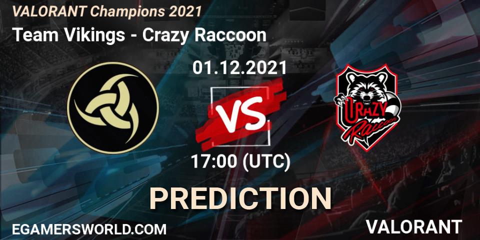Team Vikings - Crazy Raccoon: Maç tahminleri. 01.12.2021 at 17:00, VALORANT, VALORANT Champions 2021