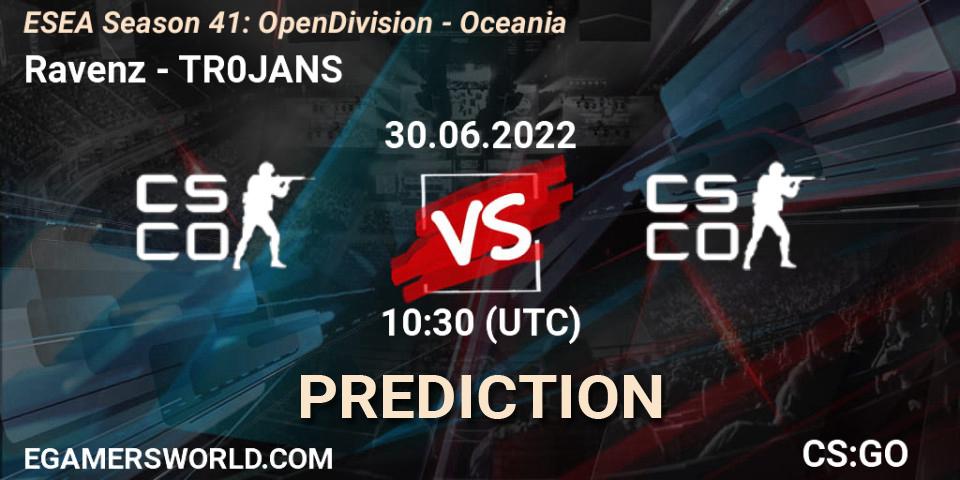 Ravenz - TR0JANS: Maç tahminleri. 30.06.2022 at 10:30, Counter-Strike (CS2), ESEA Season 41: Open Division - Oceania