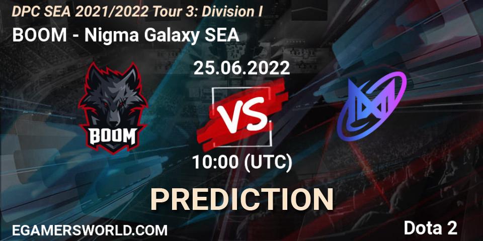 BOOM - Nigma Galaxy SEA: Maç tahminleri. 25.06.2022 at 10:00, Dota 2, DPC SEA 2021/2022 Tour 3: Division I