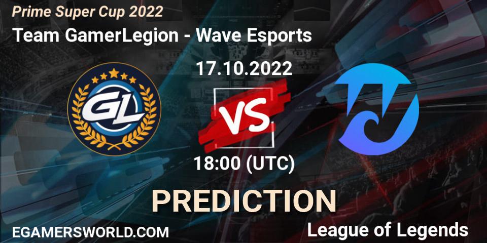 Team GamerLegion - Wave Esports: Maç tahminleri. 17.10.2022 at 17:00, LoL, Prime Super Cup 2022