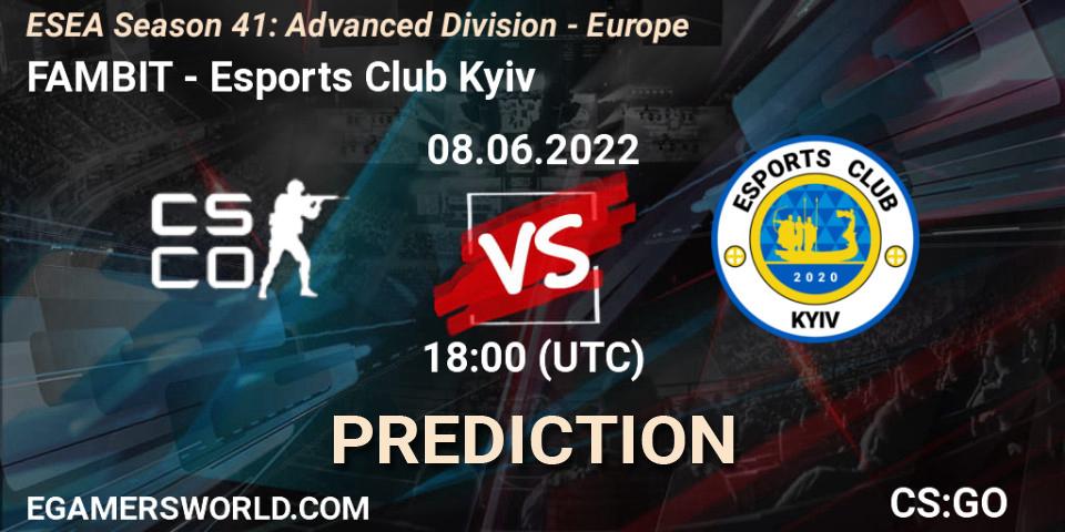FAMBIT - Esports Club Kyiv: Maç tahminleri. 12.06.2022 at 12:00, Counter-Strike (CS2), ESEA Season 41: Advanced Division - Europe