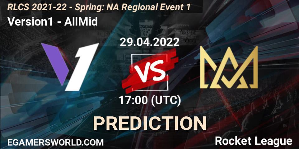 Version1 - AllMid: Maç tahminleri. 29.04.22, Rocket League, RLCS 2021-22 - Spring: NA Regional Event 1