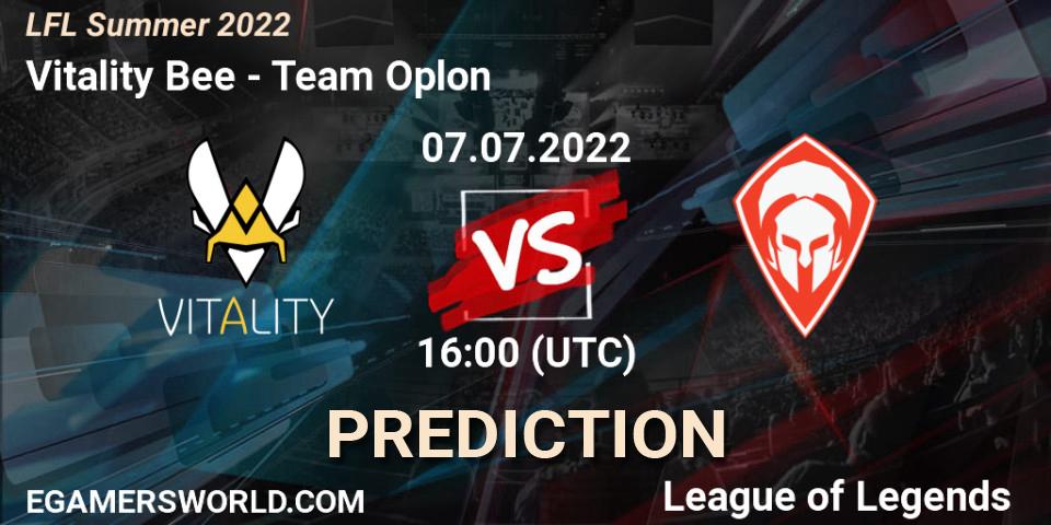 Vitality Bee - Team Oplon: Maç tahminleri. 07.07.2022 at 16:00, LoL, LFL Summer 2022
