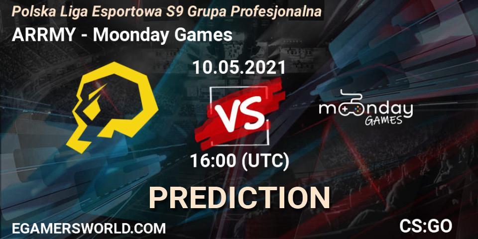 ARRMY - Moonday Games: Maç tahminleri. 10.05.2021 at 16:00, Counter-Strike (CS2), Polska Liga Esportowa S9 Grupa Profesjonalna