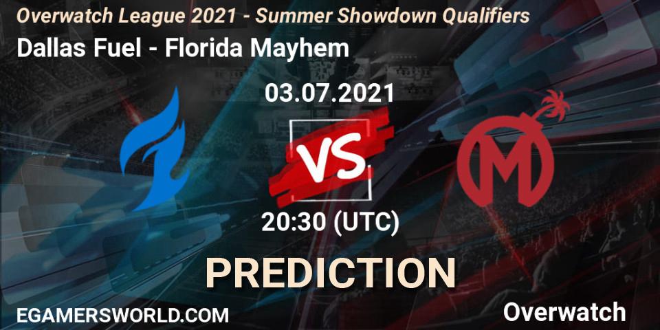 Dallas Fuel - Florida Mayhem: Maç tahminleri. 03.07.2021 at 20:30, Overwatch, Overwatch League 2021 - Summer Showdown Qualifiers