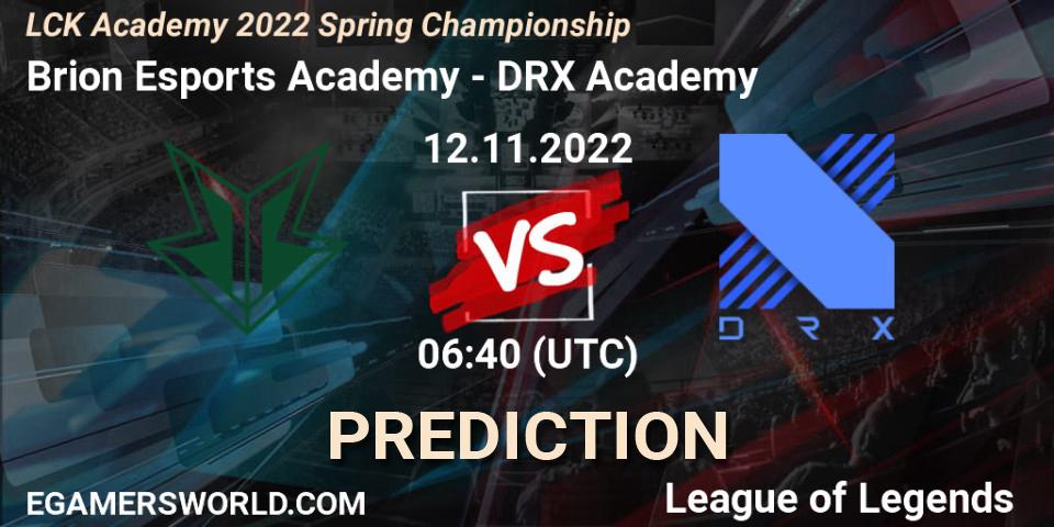 Brion Esports Academy - DRX Academy: Maç tahminleri. 12.11.2022 at 06:40, LoL, LCK Academy 2022 Spring Championship