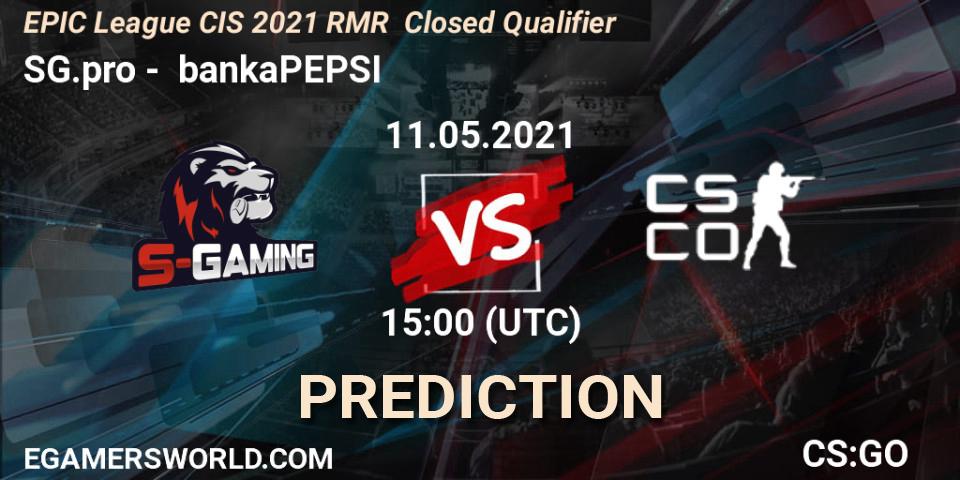 SG.pro - bankaPEPSI: Maç tahminleri. 11.05.2021 at 14:00, Counter-Strike (CS2), EPIC League CIS 2021 RMR Closed Qualifier