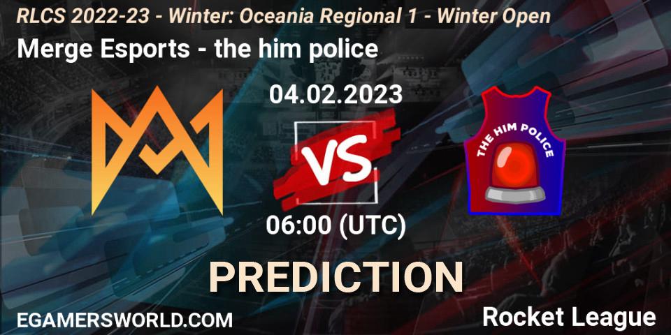 Merge Esports - the him police: Maç tahminleri. 04.02.2023 at 09:00, Rocket League, RLCS 2022-23 - Winter: Oceania Regional 1 - Winter Open
