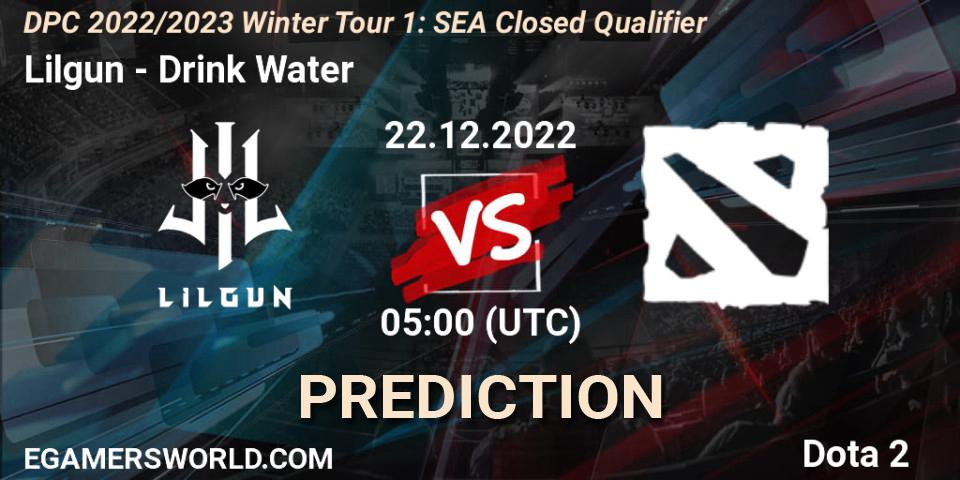 Lilgun - Drink Water: Maç tahminleri. 22.12.2022 at 05:01, Dota 2, DPC 2022/2023 Winter Tour 1: SEA Closed Qualifier