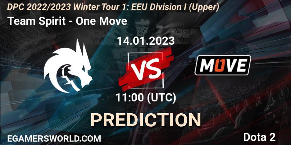 Team Spirit - One Move: Maç tahminleri. 14.01.2023 at 11:00, Dota 2, DPC 2022/2023 Winter Tour 1: EEU Division I (Upper)