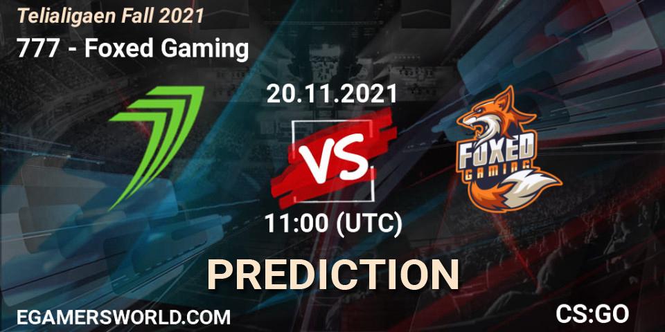 777 - Foxed Gaming: Maç tahminleri. 20.11.2021 at 11:00, Counter-Strike (CS2), Telialigaen Fall 2021