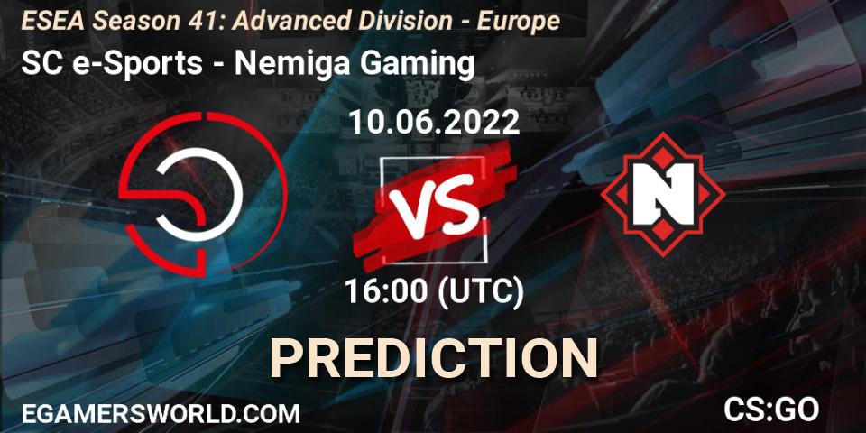 SC e-Sports - Nemiga Gaming: Maç tahminleri. 10.06.2022 at 16:00, Counter-Strike (CS2), ESEA Season 41: Advanced Division - Europe