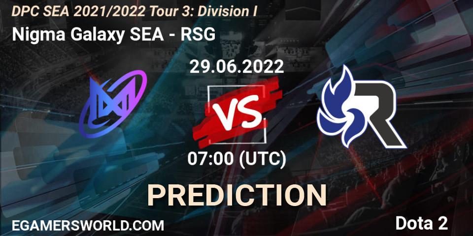 Nigma Galaxy SEA - RSG: Maç tahminleri. 29.06.2022 at 07:01, Dota 2, DPC SEA 2021/2022 Tour 3: Division I