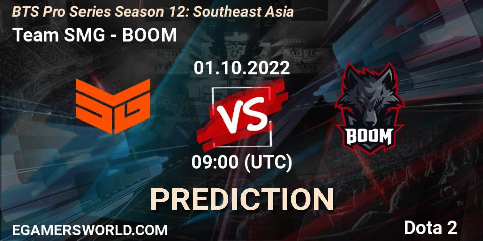 Team SMG - BOOM: Maç tahminleri. 01.10.22, Dota 2, BTS Pro Series Season 12: Southeast Asia