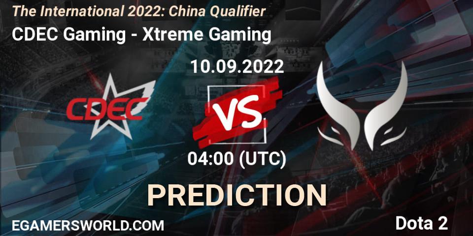 CDEC Gaming - Xtreme Gaming: Maç tahminleri. 10.09.22, Dota 2, The International 2022: China Qualifier