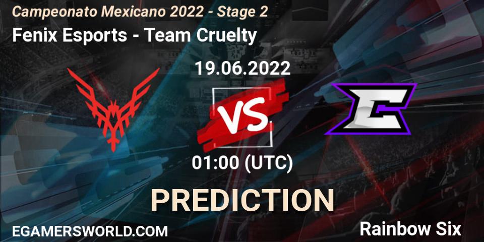 Fenix Esports - Team Cruelty: Maç tahminleri. 19.06.2022 at 02:00, Rainbow Six, Campeonato Mexicano 2022 - Stage 2