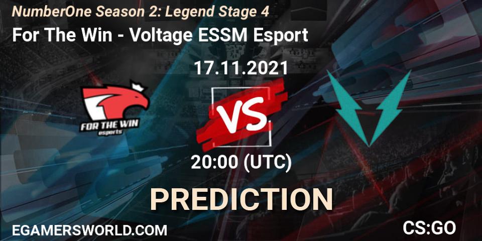 For The Win - Voltage ESSM Esport: Maç tahminleri. 17.11.2021 at 20:00, Counter-Strike (CS2), NumberOne Season 2: Legend Stage 4