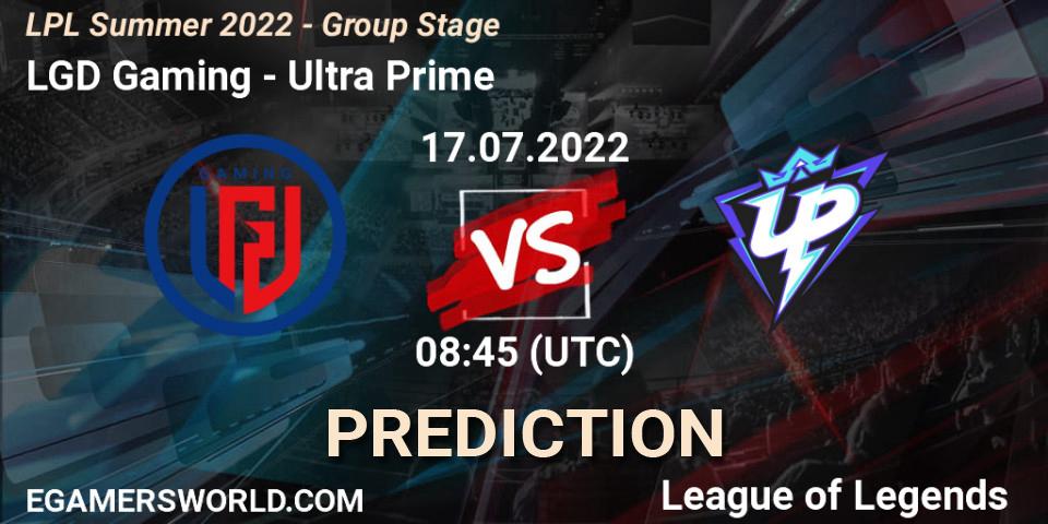 LGD Gaming - Ultra Prime: Maç tahminleri. 17.07.2022 at 09:50, LoL, LPL Summer 2022 - Group Stage