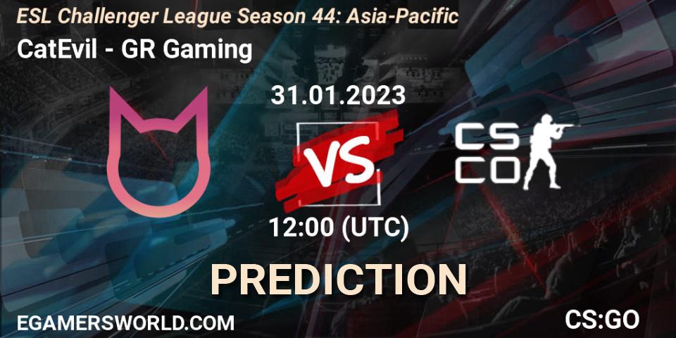 CatEvil - GR Gaming: Maç tahminleri. 31.01.23, CS2 (CS:GO), ESL Challenger League Season 44: Asia-Pacific