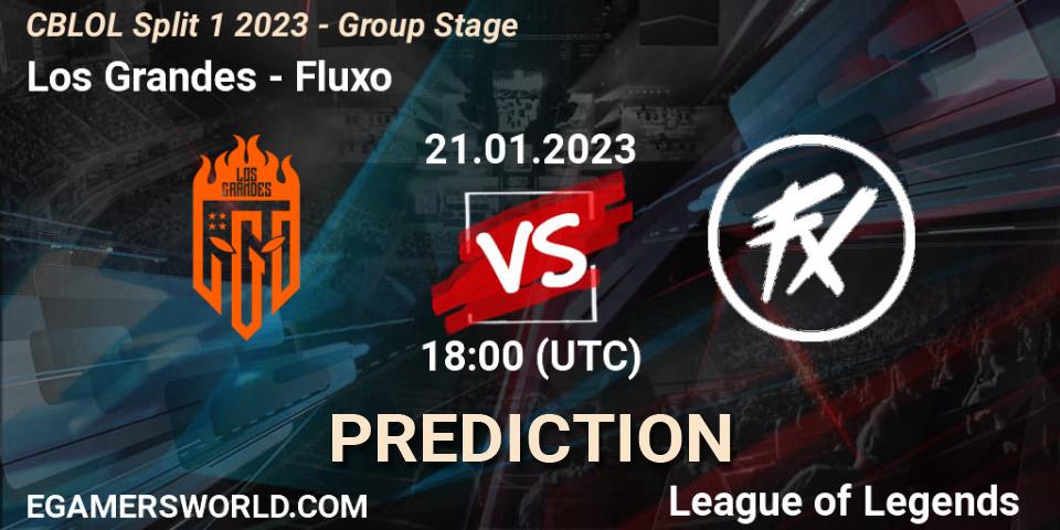 Los Grandes - Fluxo: Maç tahminleri. 21.01.2023 at 18:00, LoL, CBLOL Split 1 2023 - Group Stage