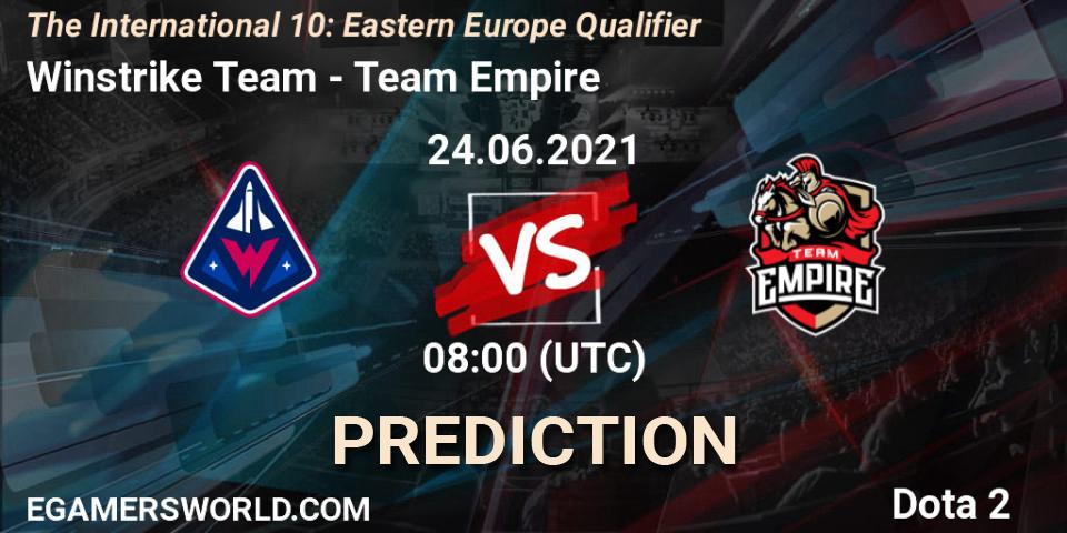 Winstrike Team - Team Empire: Maç tahminleri. 24.06.2021 at 08:03, Dota 2, The International 10: Eastern Europe Qualifier