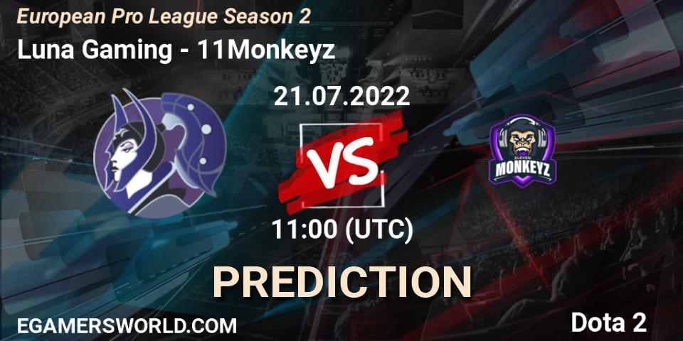 Luna Gaming - 11Monkeyz: Maç tahminleri. 21.07.2022 at 11:13, Dota 2, European Pro League Season 2