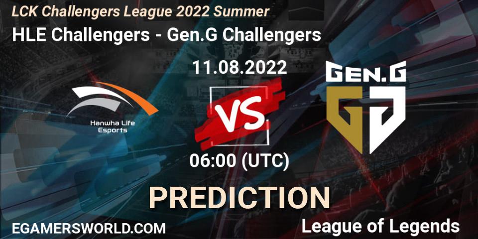 HLE Challengers - Gen.G Challengers: Maç tahminleri. 11.08.2022 at 06:00, LoL, LCK Challengers League 2022 Summer
