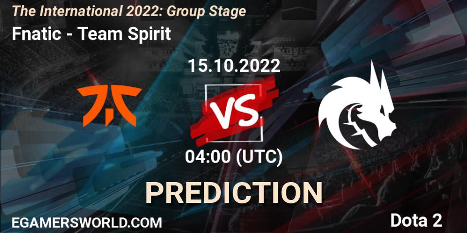 Fnatic - Team Spirit: Maç tahminleri. 15.10.22, Dota 2, The International 2022: Group Stage