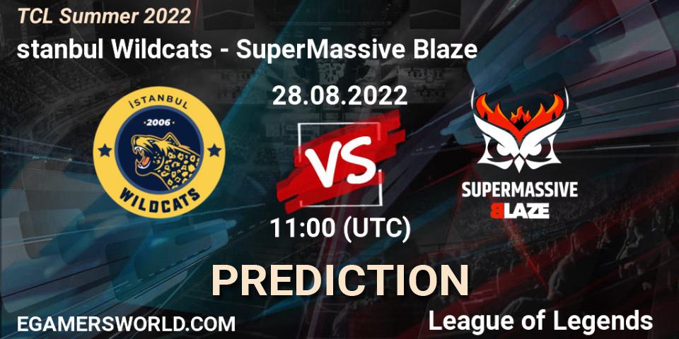 İstanbul Wildcats - SuperMassive Blaze: Maç tahminleri. 28.08.2022 at 11:00, LoL, TCL Summer 2022