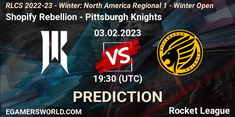 Shopify Rebellion - Pittsburgh Knights: Maç tahminleri. 03.02.2023 at 19:30, Rocket League, RLCS 2022-23 - Winter: North America Regional 1 - Winter Open