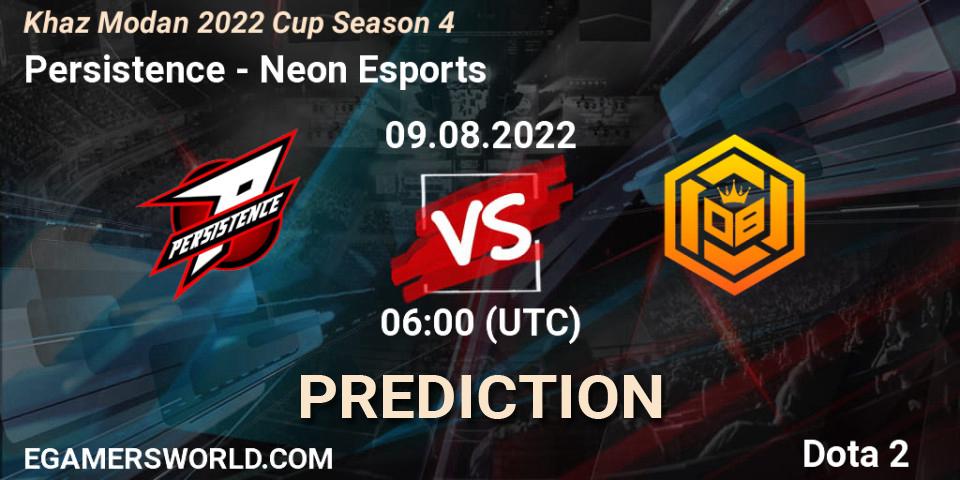 Persistence - Neon Esports: Maç tahminleri. 09.08.2022 at 06:00, Dota 2, Khaz Modan 2022 Cup Season 4